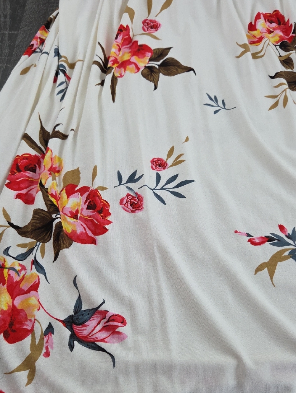 BlSHUIGE Women's White Floral Maxi Dress - Short Sleeve 2X NWT - Picture 2 of 9